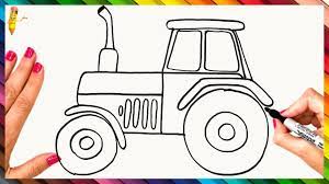 Learn to draw a tractor. How To Draw A Tractor Step By Step Tractor Drawing Easy Tractor Drawing Easy Drawings Tractors