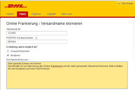 Dhl express respecteert uw privacy. Dhl Online Frankierung Stornieren Per Mail Formular Oder Telefon