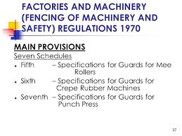 Factories and machinery act, 1967: 1 Safety Regulations Under The Factories And Machinery Act Ppt Download