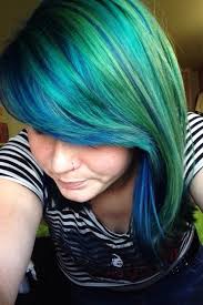 Blue Green Teal Yellow And Dark Blue Mix Girls Hair Hair Color Kids Hair Color Hair