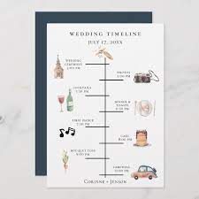 create your own flat program zazzle com wedding timeline day watercolor how to make a on word