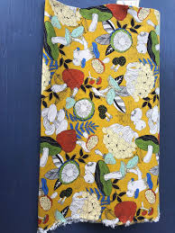 Cosmo Japanese Lightweight Mushroom Print Cotton Linen Canvas Fabric Canvas Fabric Star Art Cotton Linen