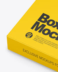 Gift box free mockup to showcase your gift packaging in a photorealistic style. Glossy Box With Marker Pens Mockup In Packaging Mockups On Yellow Images Object Mockups