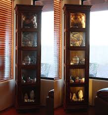 Led Ribbon Lighting For A Curio Cabinet Display Cabinet Lighting Glass Curio Cabinets Curio Cabinet