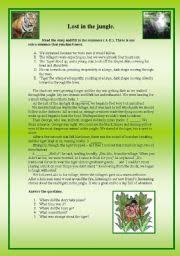 All the creatures sang their song or called out under the dense canopy as leaves danced in the humid air streams. Lost In The Jungle Esl Worksheet By Tentere