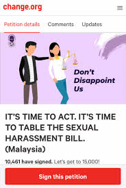 Wao has advocated for making stalking an offence in the penal code. Awam Malaysia Creates Petition To Urge Government To Table Sexual Harassment Bill