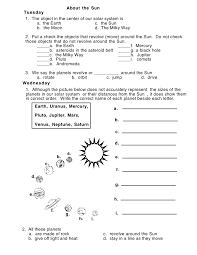 The cards can be cut out if desired and be used as c. About The Sun Worksheet