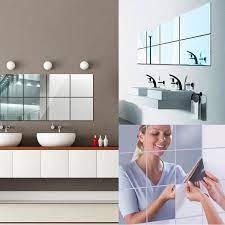 Product titlewalplus tile spanish & moroccan peel and stick wall. 16 Sheets Flexible Mirror Sheets Mirror Wall Stickers Self Adhesive Plastic Mirror Tiles For Home Decor 6 Inch By 6 Inch Walmart Com Walmart Com