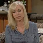 WornOnTV: Phyllis's teal green cape sleeve blouse