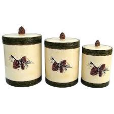 Rustic canister sets for kitchen. Pine Cone 3 Pc Canister Set