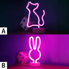Lovely Cat Bunny Purple Light Kids Room Night Light For Decorative Beautifulhalo Com