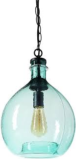 Casamotion Wavy Hammered Hand Blown Glass Pendant Light 1 Hanging Light 11 Diam 16 9 H Sea Green Amazon Com