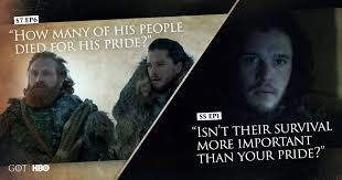 Game of thrones is a indeed set in a fantasy universe. Game Of Thrones On Twitter How Many Of His People Died For His Pride Words To A Deceased King Are The Thronesthrowback From Beyondthewall Https T Co Mvceipspd3 Https T Co Tagdr4s40e