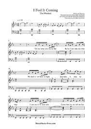 I Feel It Coming Sheet Music The Weeknd Sheet Music Easy Sheet Music Piano Sheet Music Free