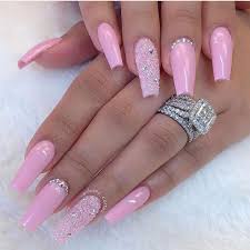 Ballerina Nails Pink Nails Nails With Rhinestones Acrylic Nails Pink Glitter Nails Baby Pink Nails Coffin Nails Designs If you can paint your nails the right way, they surely will you can use rhinestones, bows, glitters, and different patterns to add variety to the designs.
