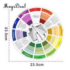 Magideal Round Color Mixing Guide Wheel For Paint Matching Pigment Blending Palette Chart Art Salon Tool Microblading