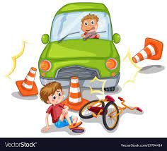 Accident Scene With Car Crashing A Bike Illustration Download A Free Preview Or High Quality Adobe Illustrator Ai Eps Pdf A Bike Illustration Car Crash Bike