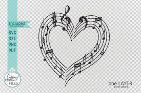 Musical Heart With Music Notes Svg Laser Graphic By Cornelia Creative Fabrica