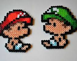 Bebe Mario Et Bebe Luigi Perler Bead Sprite Ensemble Ou Individuel Motifs Perles Hama Art Perle Perles Hama Kawaii