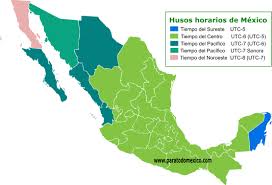 Husos Horarios De Mexico Mapa Con Zonas Horarias