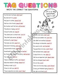 tag questions worksheet tag question grammar worksheets worksheets