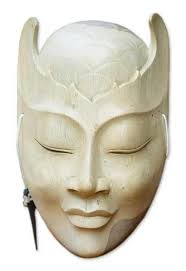 Wood Mask Blossom Head Masks Art Art Carved Art