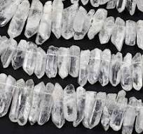 Clear Quartz Natural Cut approx. 8-10x18-35mm Top Drilled Point Beads - 8  inch strand