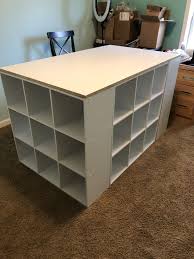 Every craft room needs a functional work table. Diy Desk Island For Your Craft Room Southern Adoornments Decor Diy Craft Room Table Craft Room Tables Diy Craft Room