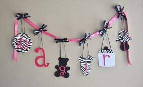 Zebra Baby Shower Decorations Hot Pink And Black Banner With Etsy Zebra Baby Showers Minnie Baby Shower Baby Shower Decorations