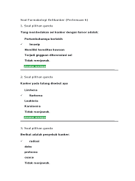 Peristiwa yang terjadi pada profase meiosis i adalah membelahnya sentromer menjadi dua, terpilinnya kromatin menjadi kromosom, meleburnya. Soal Farmakologi Antikanker
