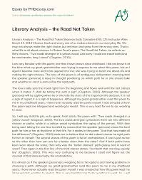 I shall be telling this with a sigh somewhere ages and ages hence: Literary Analysis The Road Not Taken Phdessay Com