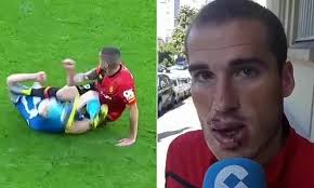 Spanish player needs 70 stitches after accidentally kicked him in the face|  All Football