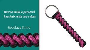 In this video i show you how to make a paracord keychain with two colors using the snake knot viceroy. How To Make A Paracord Keychain With Two Colors Bootlace Knot Youtube