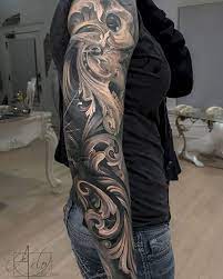 Therefore, a basic filigree tattoo design is a showy work of fine showy. Some Healed Pics Of Heidi S Sleeve Minus Some Fresh Filigree On The Back Of The Arm And Some Touch Up Stuff Filigree Tattoo Sleeve Tattoos Full Sleeve Tattoos