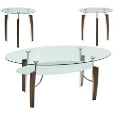 Choose from glass coffee tables which lend a contemporary touch or storage coffee tables that allow you to clear the clutter in your. Coaster Leskow 3 Piece Glass Top Coffee Table Set In Cappuccino 701558