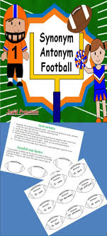 Students Will Read A Word From A Football Shaped Card And Then Correctly Give Either The Synonym Or Antony Vocabulary Activities Activities Literacy Activities