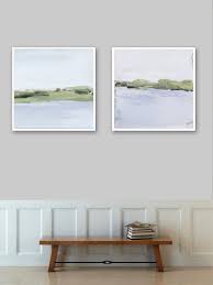 Set Of 2 Abstract Coastal Landscape Art Prints On Paper Etsy In 2020 Gallery Wall Prints Landscape Art Prints Large Wall Art