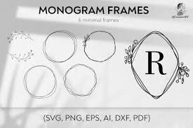 Download Vector Simple Wreaths Monogram Frames Silhouettes Svg 985438 Cut Files Design Bundles