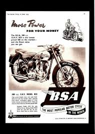 Bsa Ad Vintage Motorcycle Posters Bike Poster Vintage Motorcycles