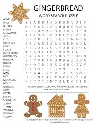 Themed crossword puzzles with a human touch. Gingerbread Word Search Puzzle Puzzles To Play
