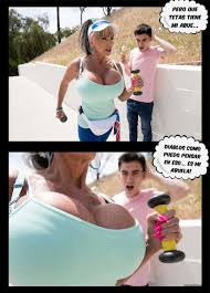mi tetona abuelita me deja comerle las tetas| comics porno