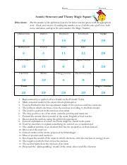 From creating and labeling bohr models, to identifying information provided in the periodic table of elements, this resource is a great addition to any science teacher's curriculum. 6a 1 Atheorymagicsquare Ans Atomic Structure And Theory Magic Number 39 Directions Put The Number Of The Definition From The List Below Into The Course Hero