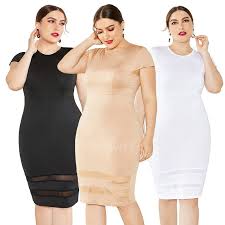 Un grand choix de produits mode à découvrir sur kiabi. Fond De Robe Gainant Grande Taille Courte Noir Jersey Col Rond