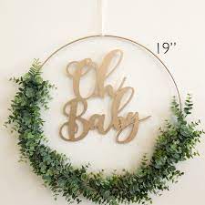 19 Oh Baby Greenery Backdrop Wreath Wreath For Baby Etsy Baby Shower Wreath Outdoor Baby Shower Bohemian Baby Shower