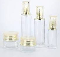 Conjunto de suministro de frascos de vidrio para loción de lujo con bomba,  frasco de crema facial, frasco de vidrio para esencia espesa, botella  cosmética