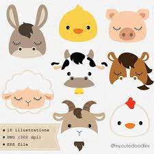 Farm Animals Clipart Cute Farm Animals Nursery Art Decor Etsy Farm Animal Nursery Art Baby Farm Animals Farm Animal Nursery