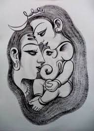 Artistic Ganpati Photo Black And White Pin By Su Ints On Mural Painting Art Drawings Sketches Simple Drawings Indian Art Paintings