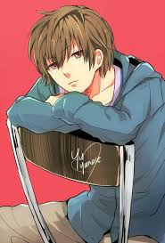 We both have long brown hair and bangs and brown eyes. Anime 1232108 Anime Boy Brown Eyes Anime Boy Brown Hair And Anime Boy On Favim Com