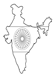 The national flag of india is a tricolor of deep saffron (kesari) at the top, white in the middle and dark green at the bottom. Coloring Pages Indian Map With Flag Coloring Pages