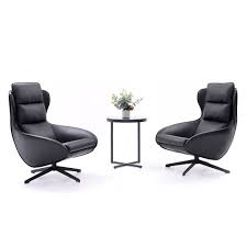 It's upholstered in a polyester blend with a neutral gray hue that's warm and approachable. Single Leather Office Sofa Modern Design Comfortable Leather Sofa